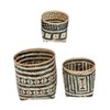 Storied Home Bamboo Baskets with Pattern, Natural & Black, Set of 3 - 3 of 3