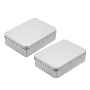 Unique Bargains Metal Mini Portable Rectangular Metal Tin Box 2 Pcs - 1 of 4