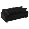 80.3" Corduroy Loveseat Sofa with Four Pillows, Upholstered Sofa Couch - ModernLuxe - 4 of 4