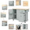 NicBex 1 Drawer Rolling Kitchen Island Cart with Drop Leaf,Kitchen Island on Wheels with Pull Out Cabinet Organizer,Island Table for Kitchen - 4 of 4