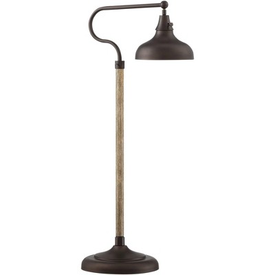 Ferris 57" Bronze Adjustable Pharmacy Floor Lamp with Faux Wood Grain