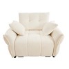 DOMETOUR 47 Ergonomic Single Seater Sofa with Support Cushions & Throw Pillows, Modern Design for Living Room/Office, White - 4 of 4