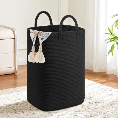 Laundry Basket,Woven Cotton Rope Laundry Hamper,Versatile Storage for Dirty Clothes,Baby Toys,and Blankets in Bathroom
