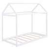 CAVINAS Twin Size House-Shaped Roof Wooden Bed Frame,Modern Floor Bed for Kids Room,Bedroom - 4 of 4