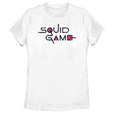 Women's Squid Game Distressed Logo White T-Shirt