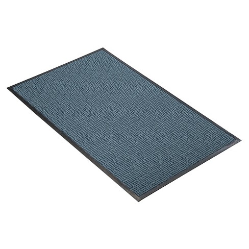 Washable Blue Doormats Non Slip Dirt Catcher Mats Low Pile Rubber Back Door  Mat