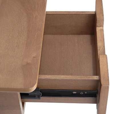 Ryker Natural Rattan and Wood Desk with Drawers
