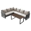 Buenhomino Patio Furniture Set 4 Piece, Wicker Rattan Sofa Couch with Thick Cushion and Coffee Table, L Shape All Weather Outdoor Conversation Set - 2 of 4