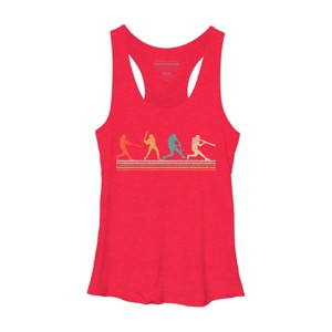 Women's Design By Humans Vintage Distressed Baseball Swing By LuckyCharm99 Racerback Tank Top - 1 of 2