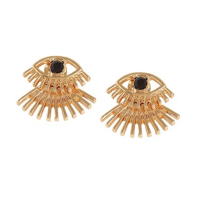 SOHI Women's Gold  Eye Stud Earrings