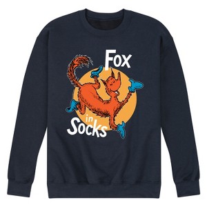 Men's - Dr. Seuss - Fox In Socks Jumping Graphic Fleece Sweatshirt - 1 of 4