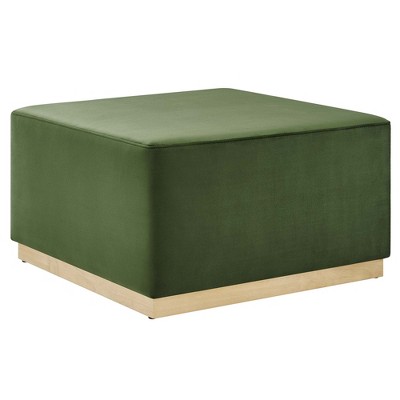 Modway Tilden 28" Ottoman – Large Square Performance Velvet Upholstered Accent with Tufted Cushion Top