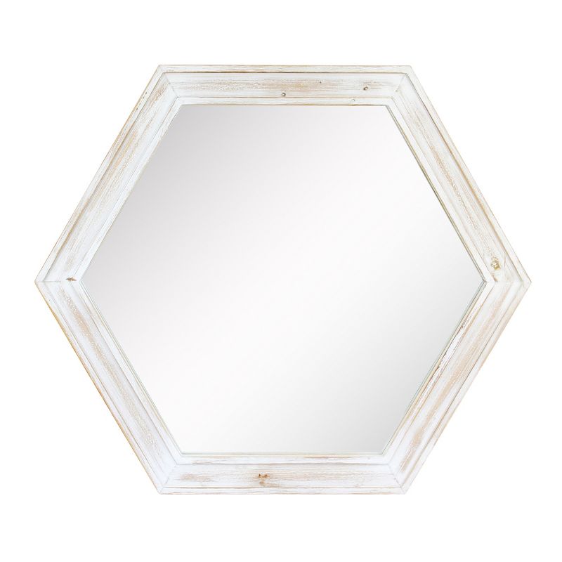 Wooden Hexagon Decorative Wall Mirror - Stonebriar Collection, 1 of 8