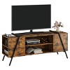 TV Stand for 50-65 in TVs, Entertainment Center with 2 Drawers, Adjustable Shelves & U-Shaped Metal Legs, Modern Farmhouse Wooden TV Console - 4 of 4