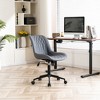 YOUNIKE Modren Office Desk Chair Leather Executive Task Chair Adjustable Swivel Makeup Rolling Vanity Chair Seat Height 17.72"-22.44" - 4 of 4