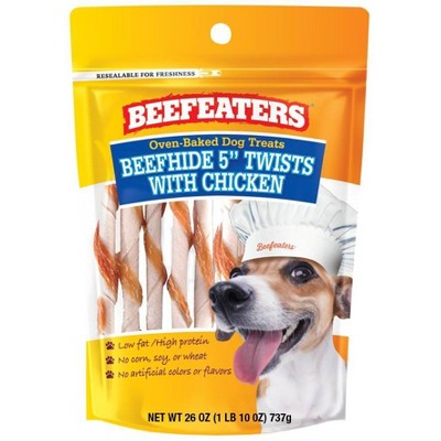 Beefeaters Beefhide 5" Twists with Chicken Chewy Dog Treats - 26oz