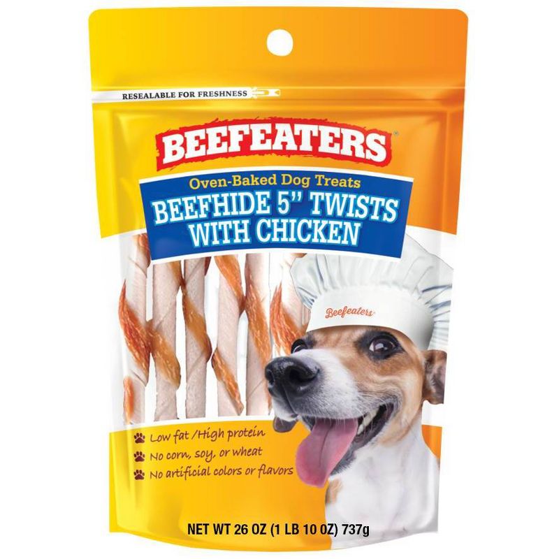 Beefeaters Beefhide 5&#34; Twists with Chicken Chewy Dog Treats - 26oz, 1 of 5