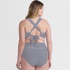 Lands' End Women's Chlorine Resistant V-neck Midkini Swimsuit Top and High Leg High Waisted Bottoms 2 Piece Set - 2 of 4