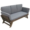 Adjustable Patio Daybed with Convertible Chaise Lounge, Acacia Wood, for Small Outdoor Spaces - 4 of 4