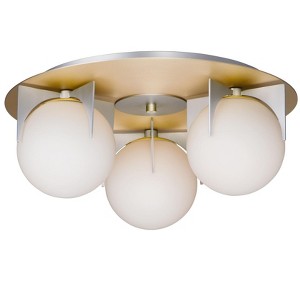 Maxim Lighting Finn 3 - Light Flush Mount in  Satin Brass/Brushed Platinum - 1 of 4