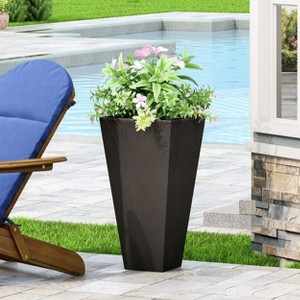 Okak 24.75"/28.5"/32.5" H*13"W Tapered Planter Pot with Drainage Tray Large Indoor/Outdoor Plant Pot for Trees & Floor Plants - 1 of 4