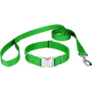 Country Brook Petz Premium Nylon Dog Collar and Leash Set for Small Medium Large Dogs - Vibrant 30+ Color Selection - 1 of 4