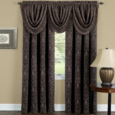 Kate Aurora 5 Pc. Damask Thermal Blackout Rod Pocket Window Curtains & Valances Set