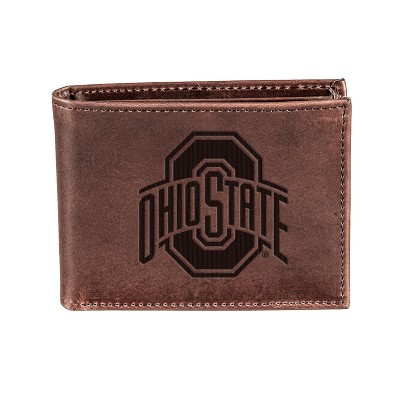 Ohio State, Bi-Fold Wallet, Brown, CH, 100% Genuine Leather