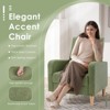 Faux-Shearling Accent Chair with Pillow, Modern Comfy Armchair with Ergonomic Backrest and Padded Armrests - 3 of 4