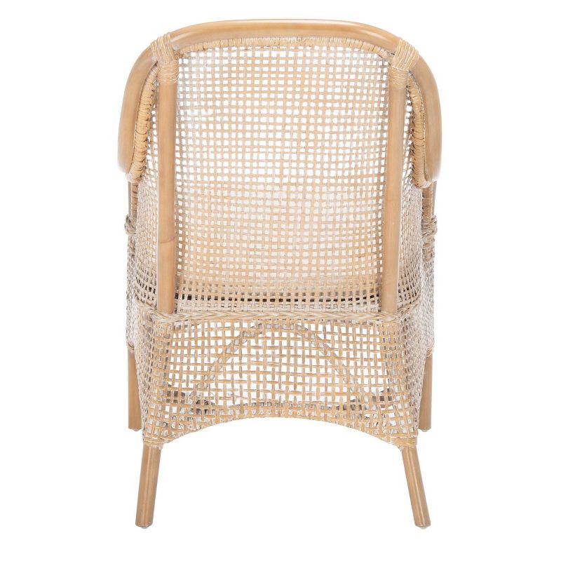 Charlie Rattan Accent Chair with Cushion - Gray/White - Safavieh., 5 of 12