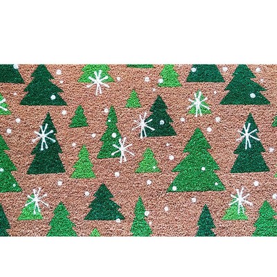 Briarwood Lane Winter Coir Doormat 36x24 Green Trees Medium For Winter Coir Doormat