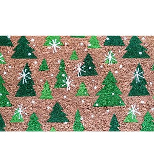 Briarwood Lane Winter Coir Doormat 36x24 Green Trees Medium For Winter Coir Doormat - 1 of 3