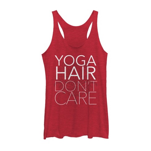 Women's CHIN UP Inhale Exhale Yoga Racerback Tank Top - Pink Heather - Small