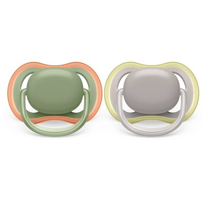 Avent Phillips Ultra Air Pacifier 6-18 Months - Green/Gray - 2pk