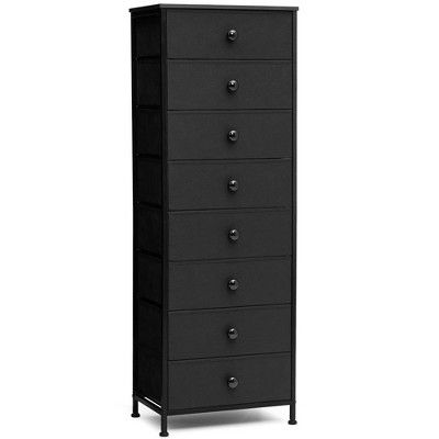 Crestlive Products 8 Drawers Vertical Dresser dressers for bedroom Storage Tower with Sturdy Steel Frame Wood Top Easy Pull Fabric Bins Handles