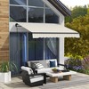 VisioGear Retractable Awning, 8'*6.5' Patio Awnings with Manual Crank Handle for Deck, Yard, Beige & White, 98.5"*78.75"*59" - 2 of 4