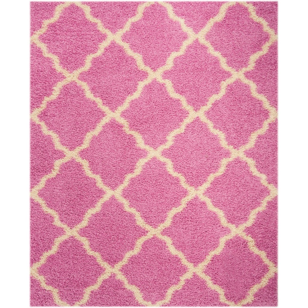 6'x9' Quatrefoil Design Loomed Area Rug Pink/Ivory - Safavieh