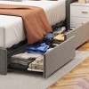 Kumasinova Full/Queen Size Bed Frame with Linen Upholstered Headboard&4 Under-Bed Storage Drawers,Modern Platform Bed with 900lbs Capacity - 4 of 4