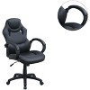 TiramisuBest Black Modern Upholstered Fabric Office Chair, Adjustable Height, Armrest Cushions - 3 of 4