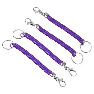 Unique Bargains Spiral Retractable Spring Coil Keychain for Bag Wallet Decorations 4 Pcs - 1 of 3