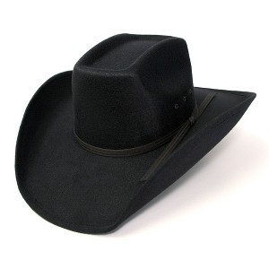 Western Express Kids Black Felt Finish Western Wide Cattleman Hat with Black Hat Band - 1 of 4