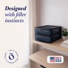 Homz 2 Pack Storage Cart, Medium 2 Drawer Plastic Container for Home and Office Organization, Black Frame with Smoke Tint Drawers - 2 of 4