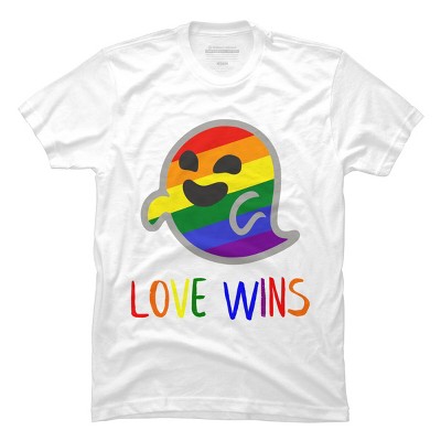 Adult Design By Humans Happy Ghost Love Wins Pride By T-Shirt