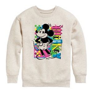 Boys' - Disney - Mickey Punk Graphic Long Sleeve Fleece Sweatshirt - 1 of 4