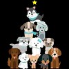 Junior's Design By Humans Christmas Tree Dogs By GiftsIdeas T-Shirt - image 2 of 3