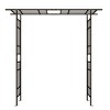 Dolonm Metal Garden Arch with Gate Climbing Plants Support Rose Arch Outdoor Black - 2 of 4