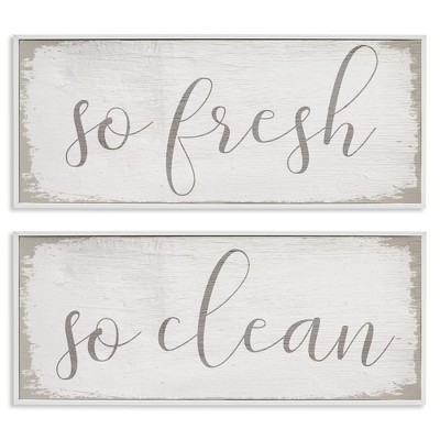 Stupell Industries Rustic White So Fresh So Clean, 24" x 10"