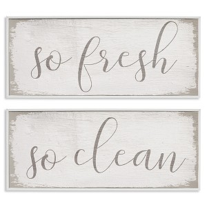 Stupell Industries Rustic White So Fresh So Clean, 24" x 10" - 1 of 4