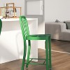 Merrick Lane Galvanized Steel Indoor/Outdoor Counter Bar Stool With Slatted Back And Powder Coated Finish - 4 of 4