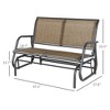 Maggift Patio Accent Chairs Set of 2, Outdoor Chair, Park Love Seat with Breathable Sling Fabric for Lawn, Garden and Porch, Brown, 120"*70"*85" - 3 of 4